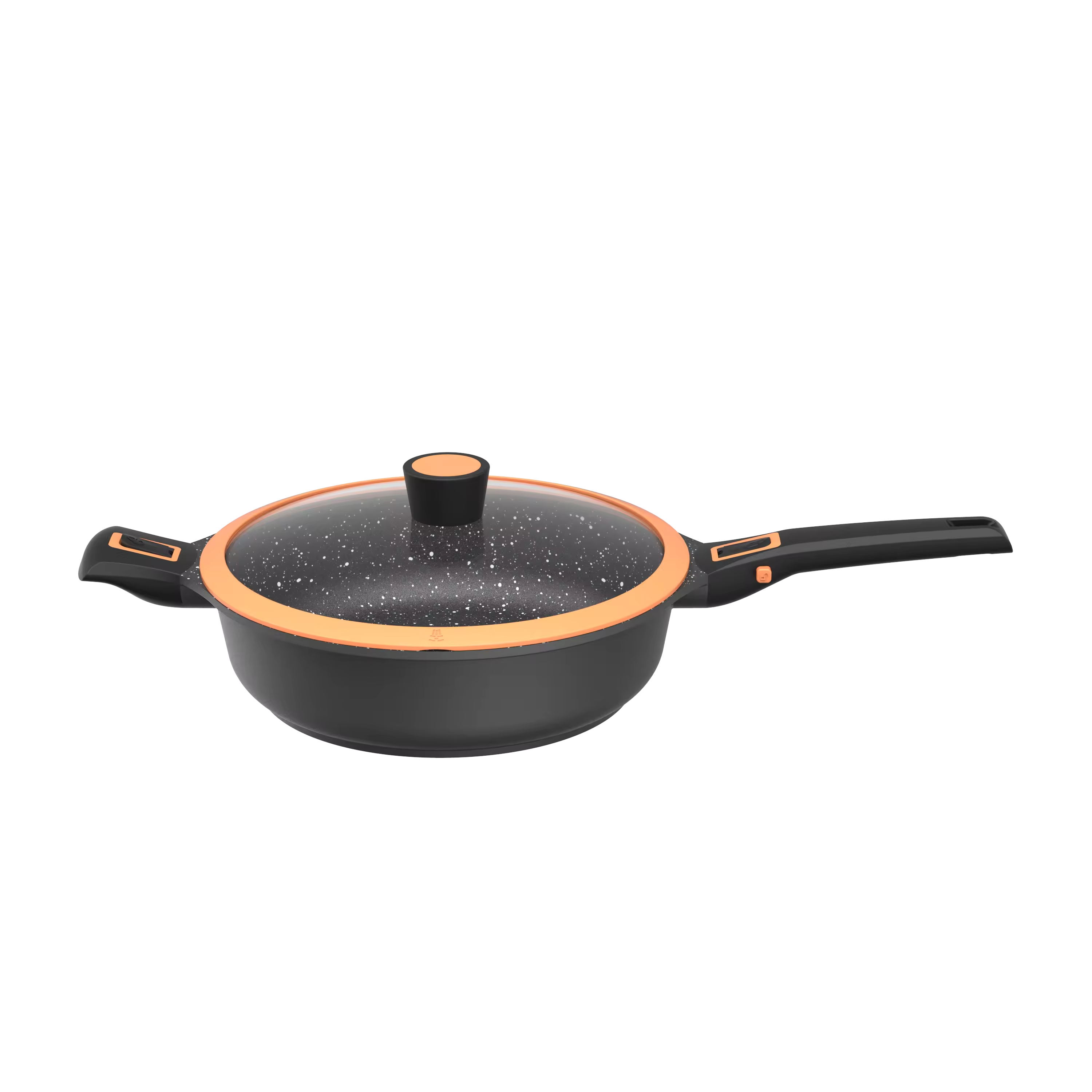 Leerpan aluminium sobadora de pota limpa gjuten aluminium djup kaka stek glass as maskin dubbel panna med lock