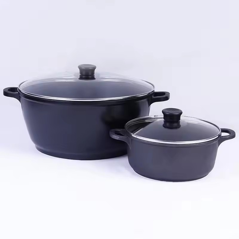 Stekpanna set granitsten non stick aluminium gryta set för kök husmanskost utomhus camping