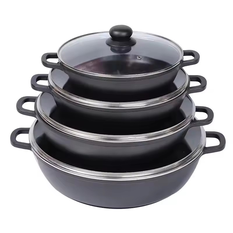 Köks induktionsgrytor och stekpannor set nonstick köksredskap gryta set