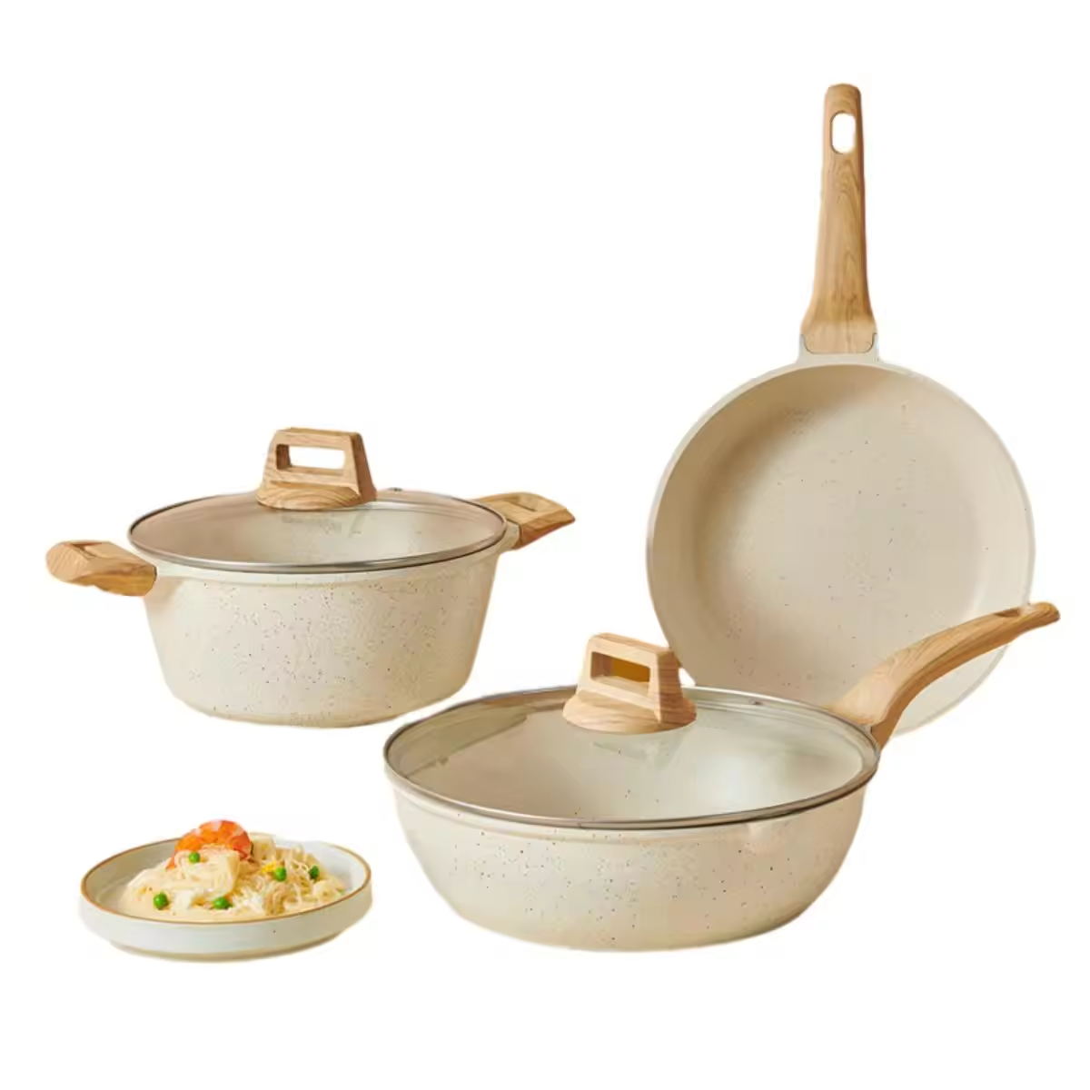 Husmanskost anpassad logotyp non-stick aluminium kastrull grytset