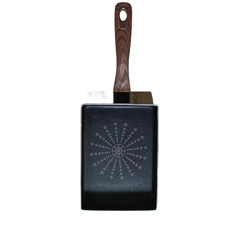 Stort set Kökskärl Djup Non Stick Steel Steel Stekpanna med lock