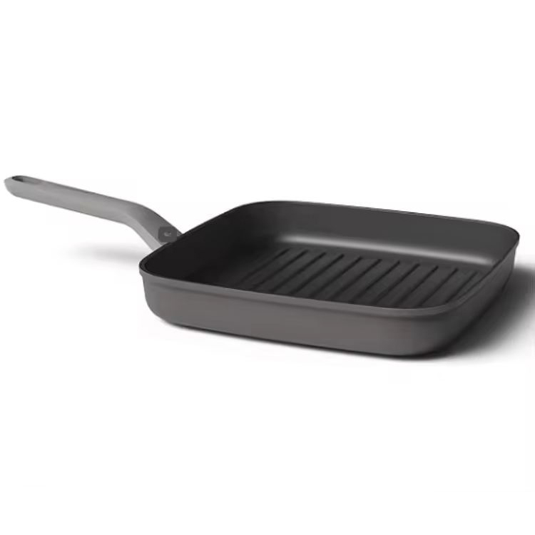 Non-stick gjuten aluminiumgrill Pan Square Mjuk beröring Håller sig kallt Handtag PFOA-fri beläggning Induktionskompatibel
