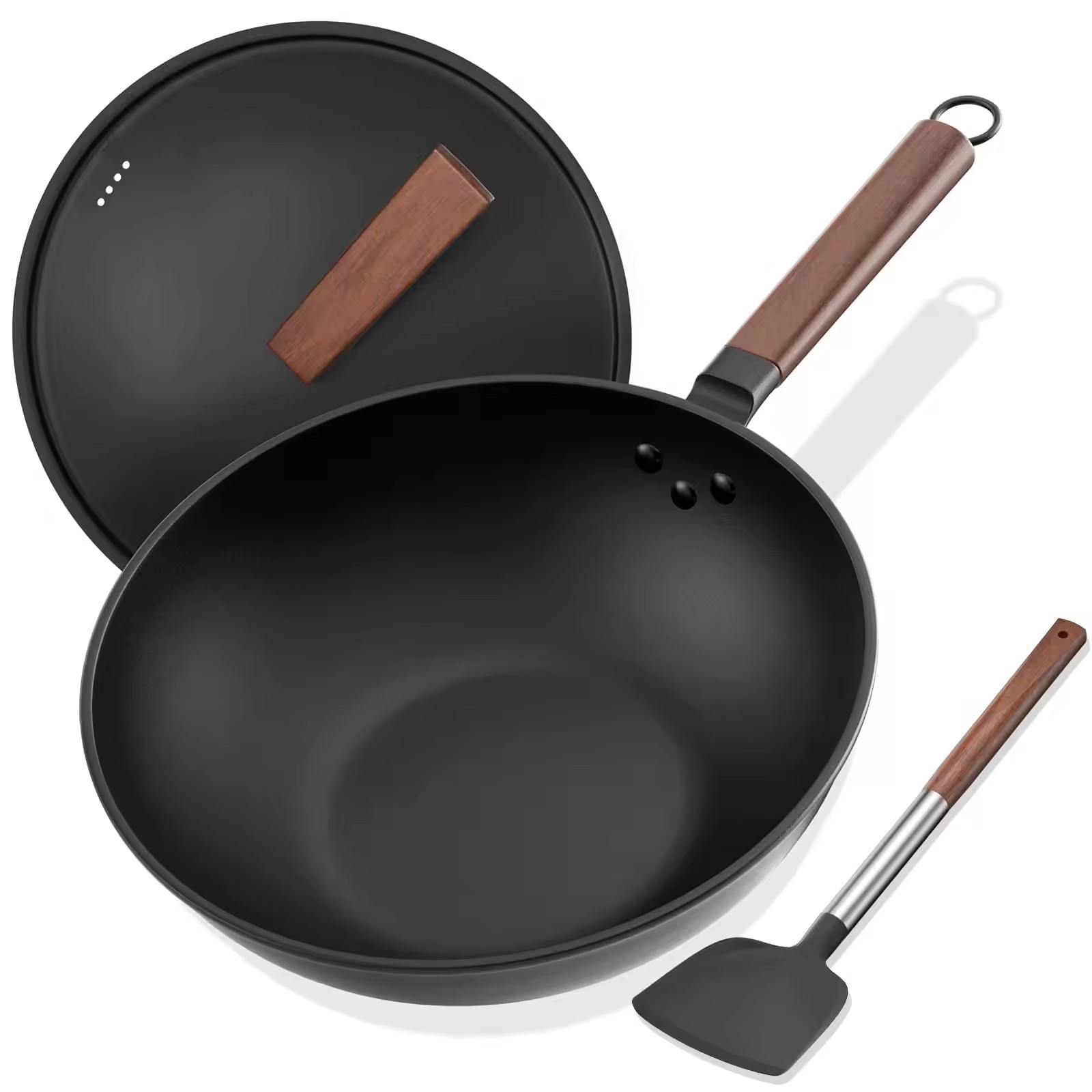 Skräddarsydd logostorlek Giftfri Nonstick Wok Wok-panna