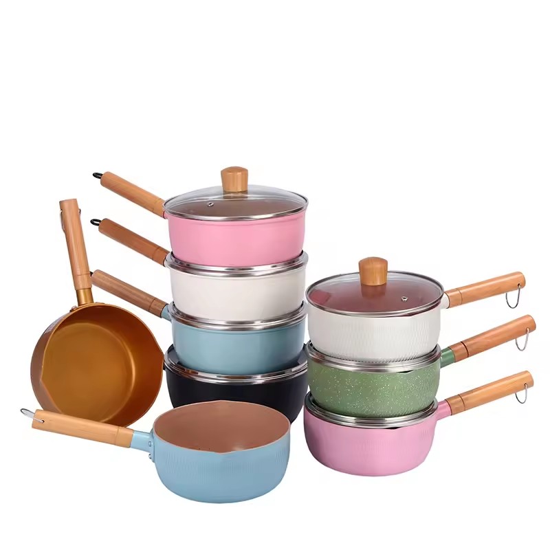 Japansk stil snö platt gryta aluminium med lock mat non-stick mjölk pot soppa gryta