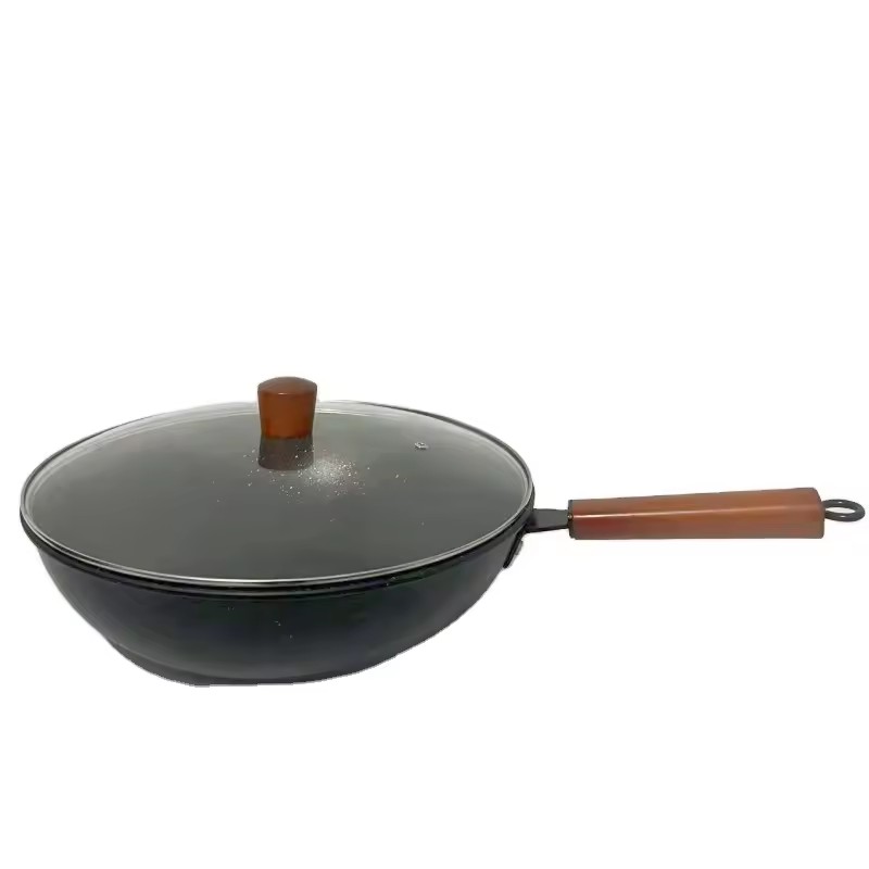 Honeycomb 32cm Hushålls obestruken Wok Non-stick Octagonal Wok