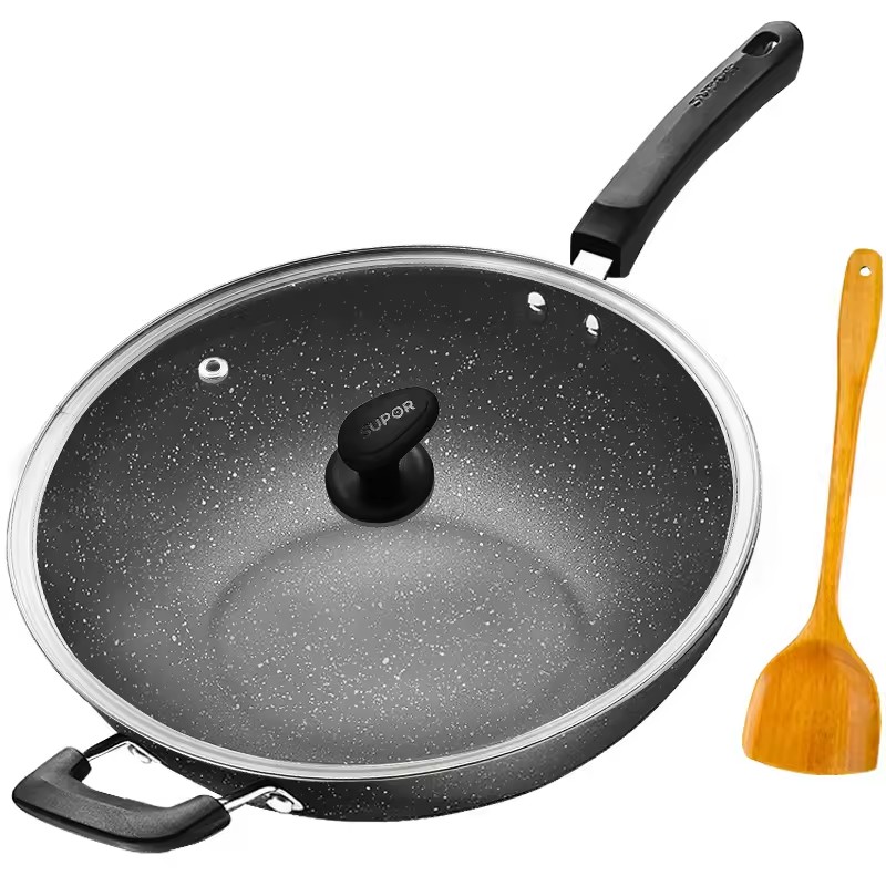Non-stick wok med hushållswok 32cm induktionsspis gasspis