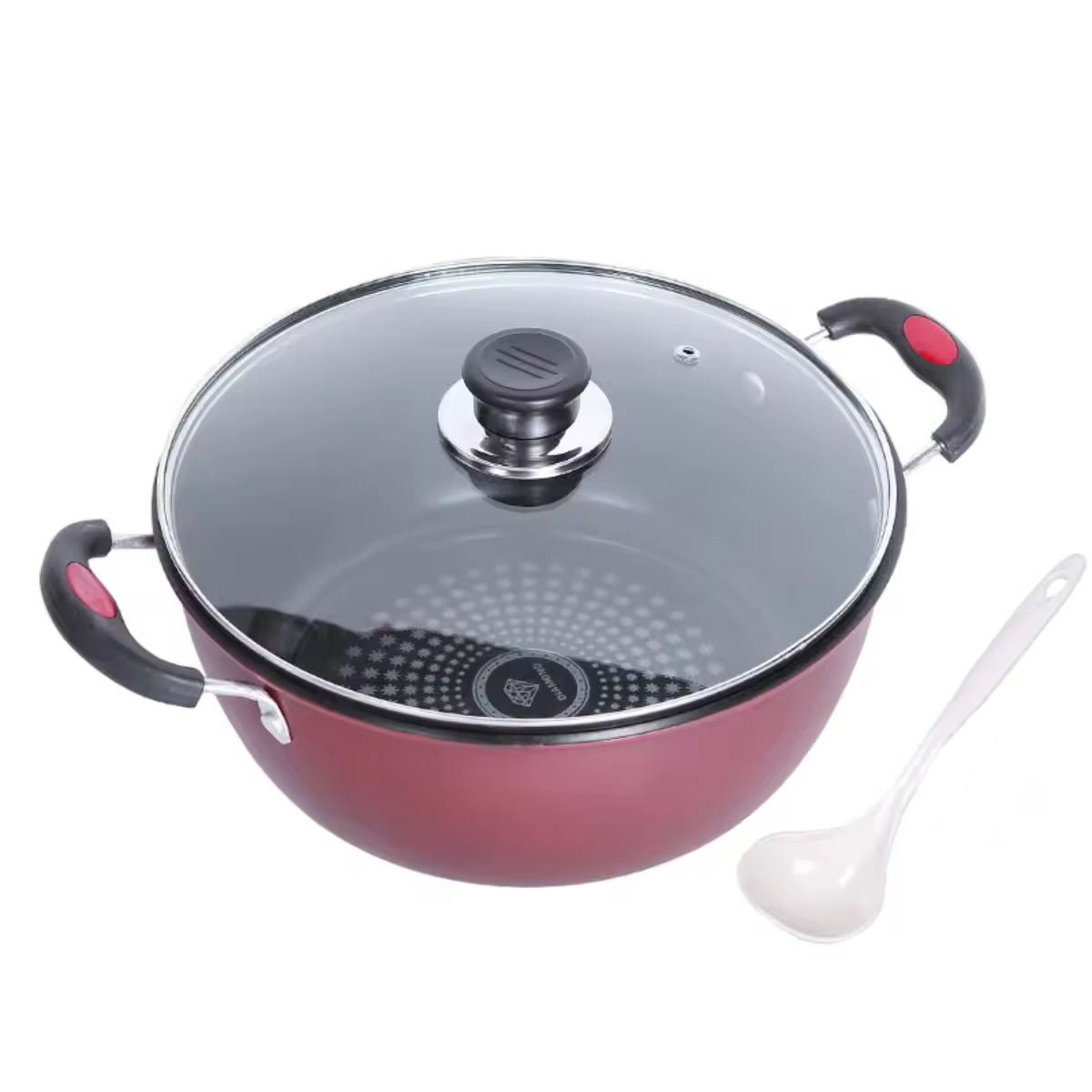 Double Ears Ceramic Soup Pot Hem Hälsobeläggning Non-stick Matlagningsgryta Stockpot