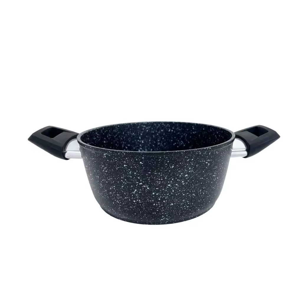 Maifan Stone Dubbelhandtag non-stick aluminiumkruka med tjock botten