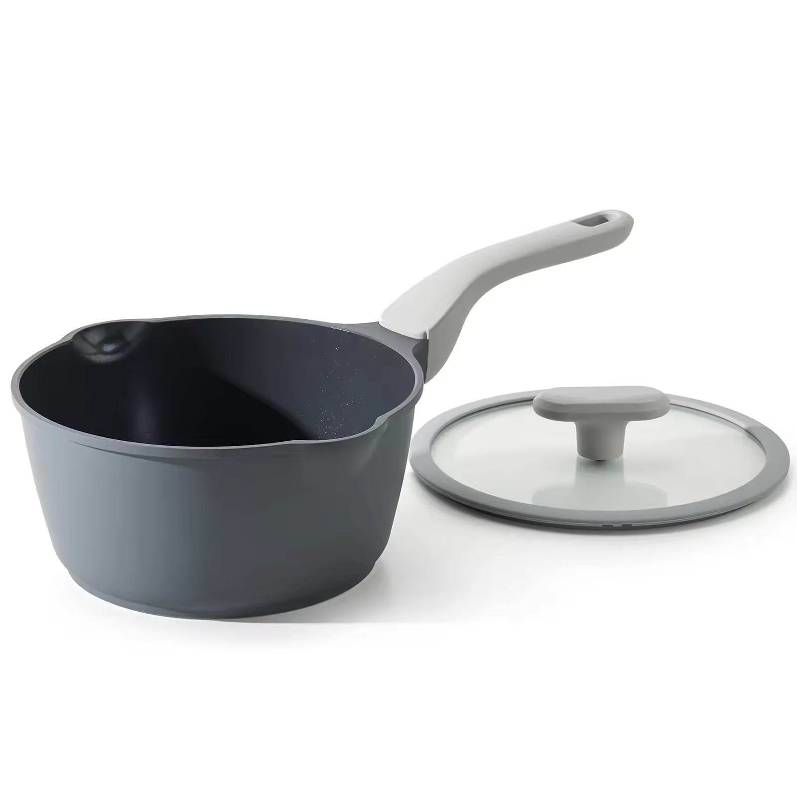 Multipurpose 1QT&2QT&3QT nonstick keramisk kastrull med glaslock