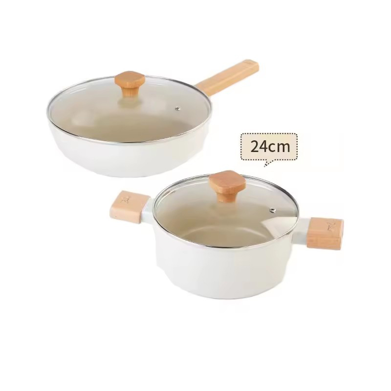 Keramikgryta Japansk non-stick stekpanna stekpanna mjölkpanna Stockpot wok-set gryta Kastrull induktionsgryta