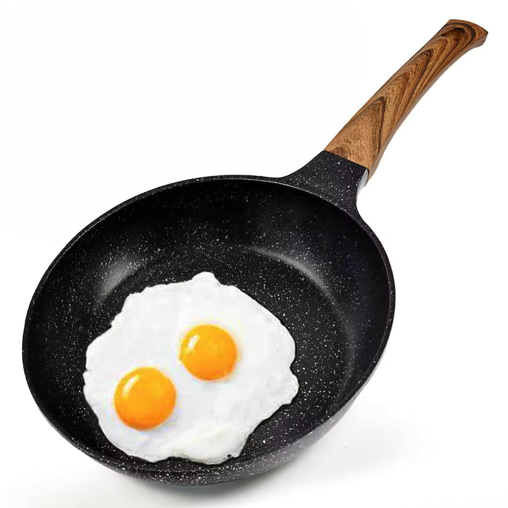 Anpassad logotyp non-stick aluminiumlegering induktion stekpanna äggpanna omelettpannor